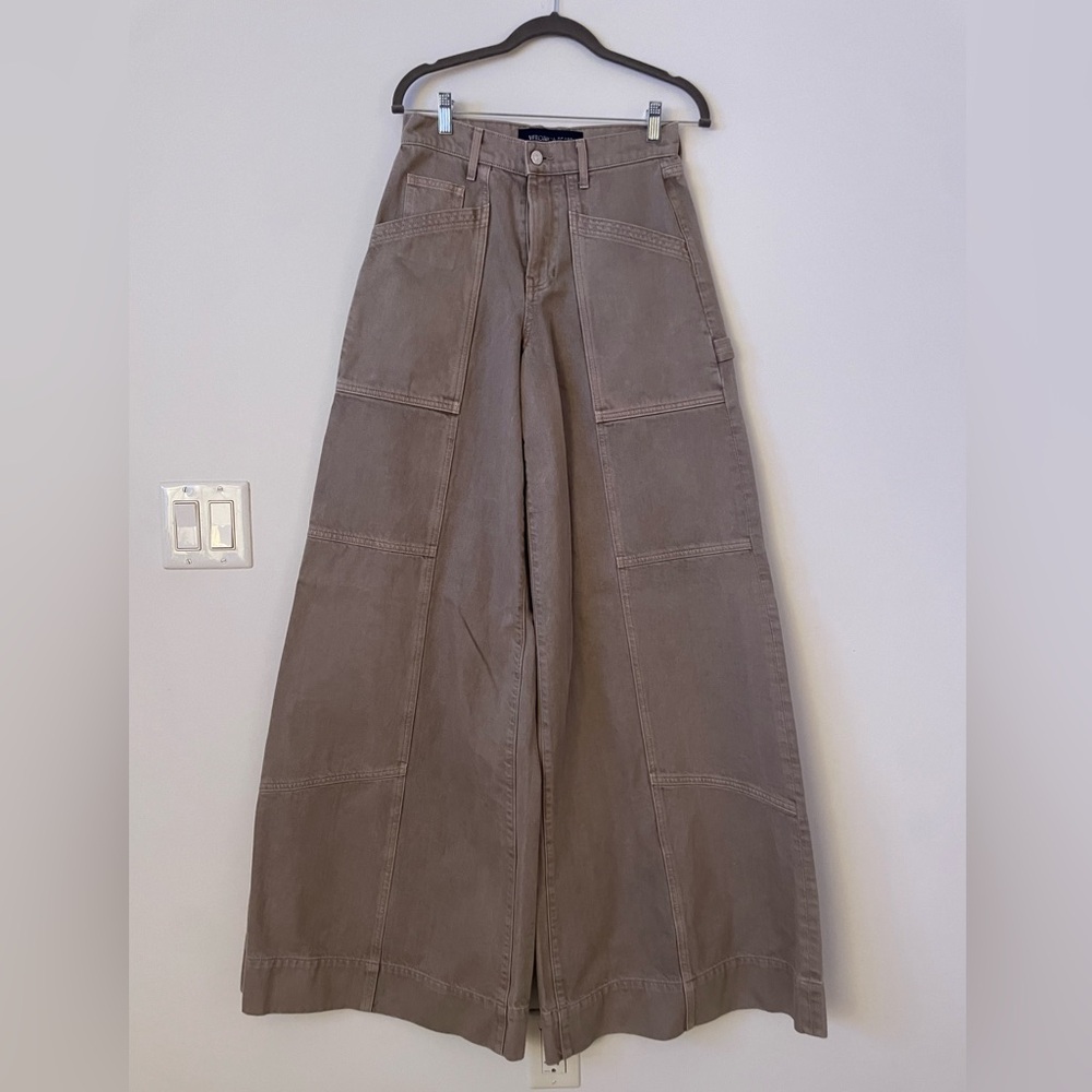 Veronica Beard Extra Wide Leg Cargo Jeans